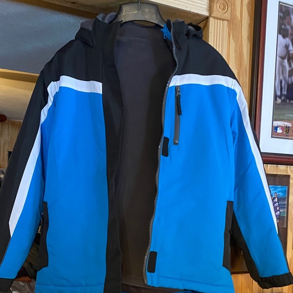 Athletech Kids Jacket in Blue and Black with White Accents